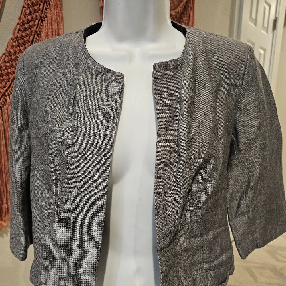 Banana Republic Grey Cropped Blazer